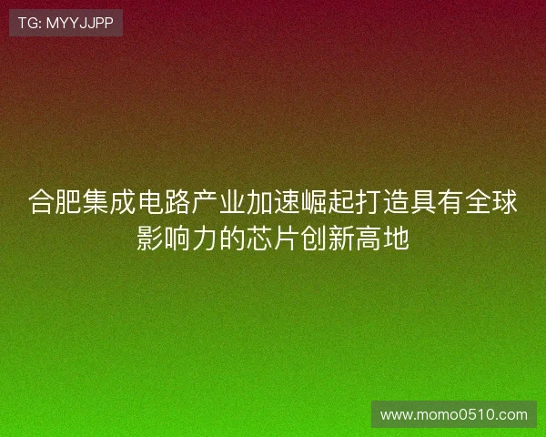 合肥集成电路产业加速崛起打造具有全球影响力的芯片创新高地